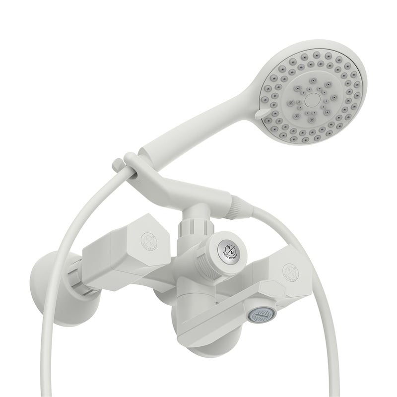 R. N. RN PTMT Superior Plastic Wall Mixer Telephonic with Crutch White Wall Mixer 3in1 Wall Mount Installation_RNG2P01A12 Hand Shower Hose Pipe are not Included - Image 2