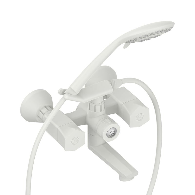 R. N. RN PTMT Superior Plastic Wall Mixer Telephonic with Crutch White Wall Mixer 3in1 Wall Mount Installation_RNG2P01A12 Hand Shower Hose Pipe are not Included - Image 3