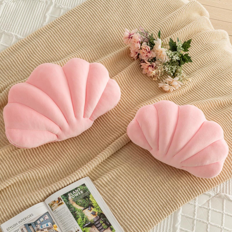 ZCNYCLAM Shell Pillow, Shell Shaped Decorative Throw Pillows with Velet for Couch Bed, Cute Seashell Beachy Room Decor Aesthetic Throw Pillows for Bedroom Living Room - Image 4