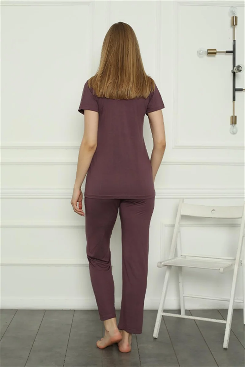 Akbeniz Women's Combed Cotton Pajama Set 4156