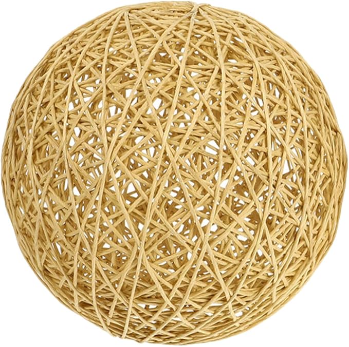 Light Brown Woven Lampshade Cover For Pendant Hanging Lights Boho Home Restaurant Wedding Decor - Image 1