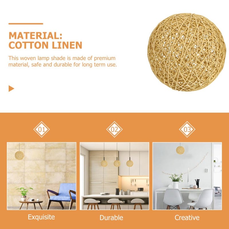 Light Brown Woven Lampshade Cover For Pendant Hanging Lights Boho Home Restaurant Wedding Decor - Image 4