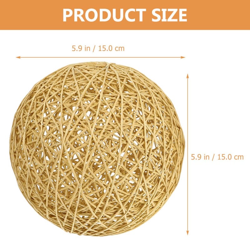 Light Brown Woven Lampshade Cover For Pendant Hanging Lights Boho Home Restaurant Wedding Decor - Image 3
