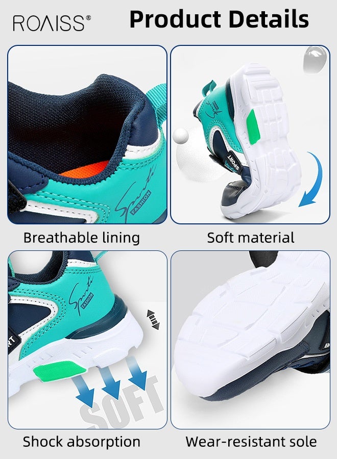 roaiss Boys Fashion Sneakers, Comfortable Sneakers with Hook-and-loop Closure, Breathable Running Shoes with Non-slip Soles, Suitable for Daily Wear and Outdoor Activities - Image 4