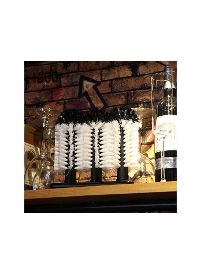 promass Glass Cleaning Brush, Glass Washer with 3 Brush Bristle for Glass Cup, Long Leg Cup, Red Glass Cup and More Bar Kitchen Sink Home Tools - Image 5