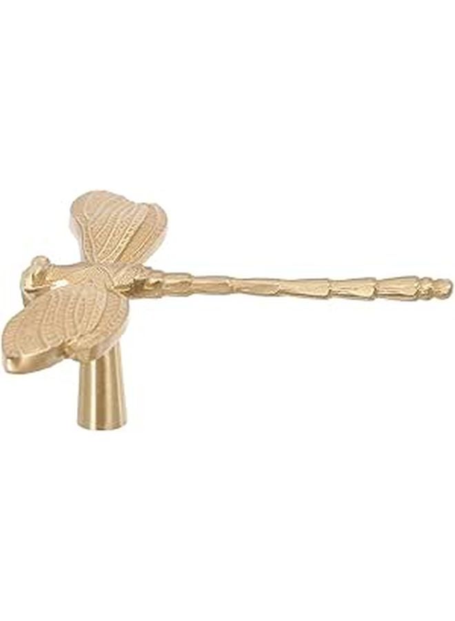 Brass Dragonfly Cabinet Handle Single Hole Drawer Knob For Home Furniture Dressers - Image 1