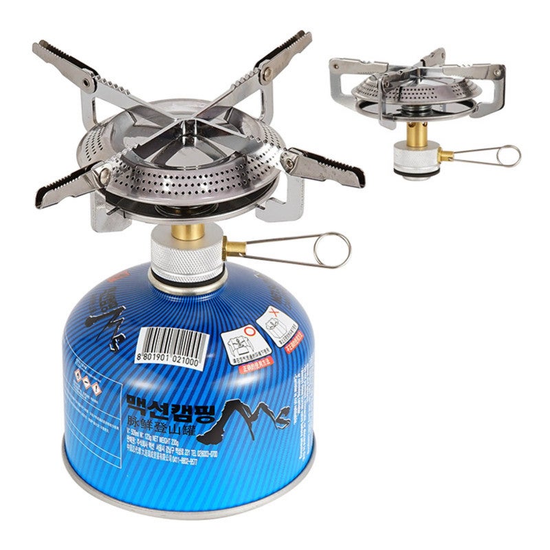 Portable Camping Stove: Stainless Steel Silver Foldable Stove - Adjustable Flame Lightweight Stove for Camping Hiking Outdoor Cooking Picnics - Image 3