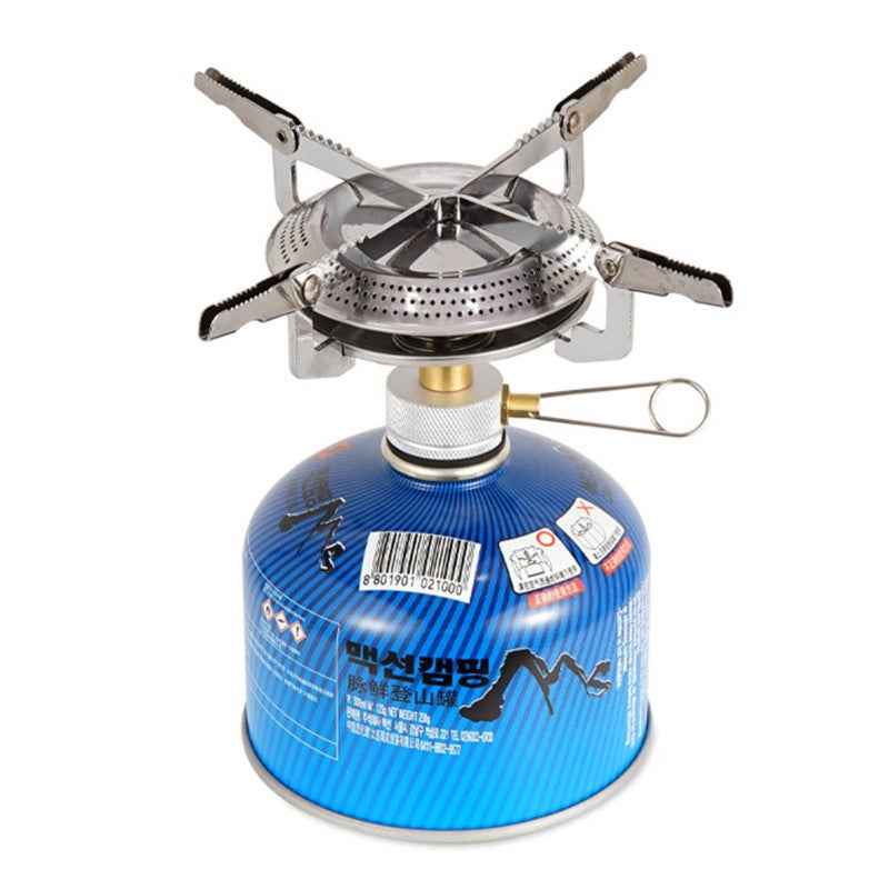Portable Camping Stove: Stainless Steel Silver Foldable Stove - Adjustable Flame Lightweight Stove for Camping Hiking Outdoor Cooking Picnics - Image 1