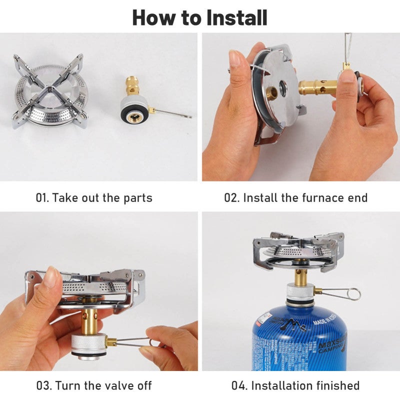 Portable Camping Stove: Stainless Steel Silver Foldable Stove - Adjustable Flame Lightweight Stove for Camping Hiking Outdoor Cooking Picnics - Image 4