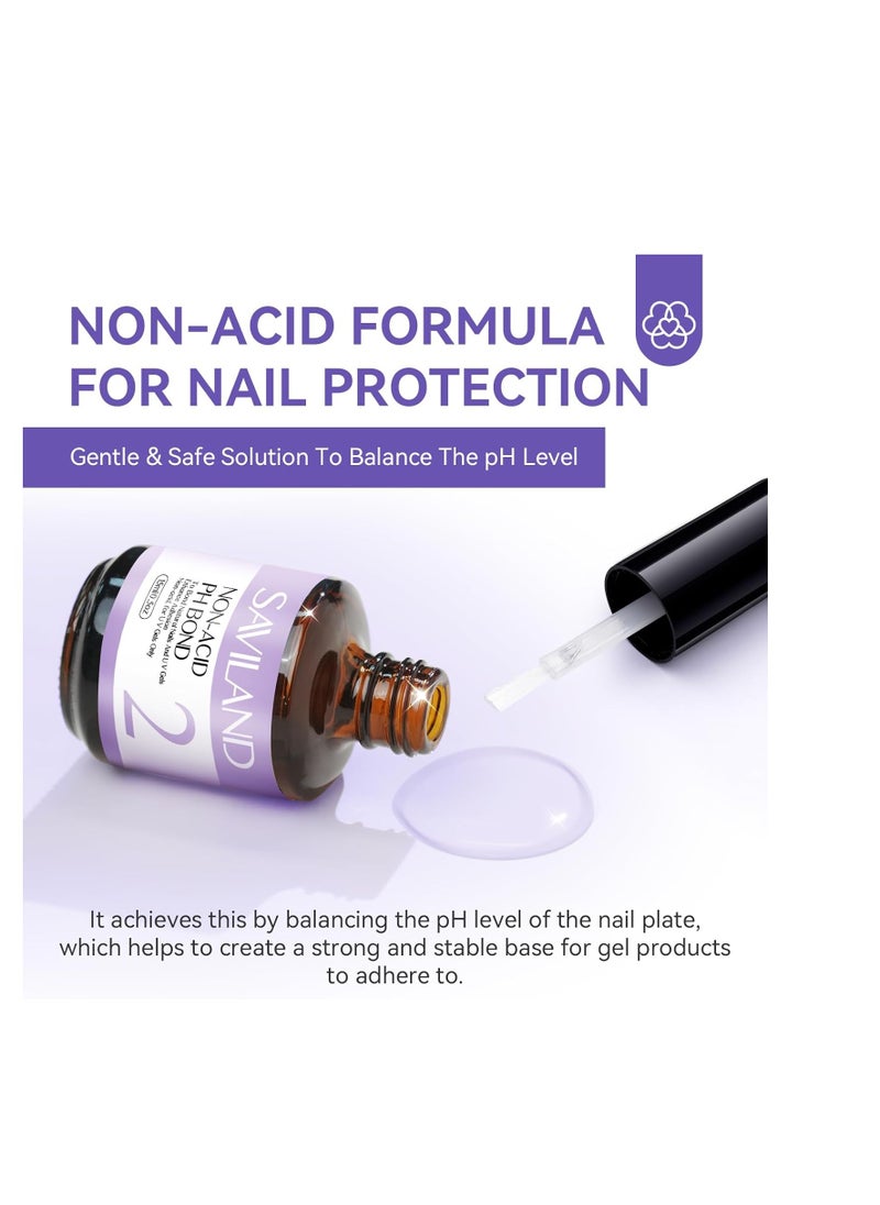 Saviland SAVILAND Nail Dehydrator and Primer: Acid-Free Natural Nail Dehydrator and Nail Primer & Protein Bonding Acrylic Nail Kit Gel Nail Polish Superior Bonding Acrylic Nail Supplies Profession Salons  - Image 4