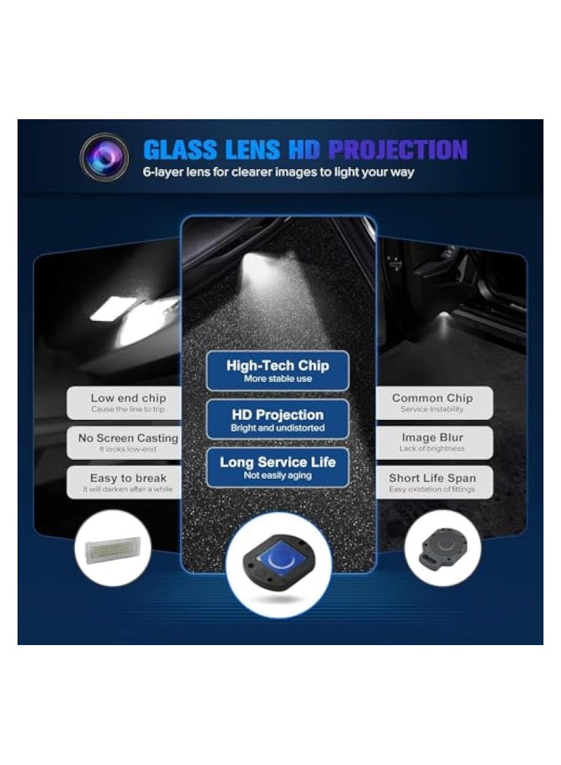 HD Glass Door Lights for 1/2/3/4/5/6/7/8 Series M/X/Z Cars Accessories, IP67 Waterproof Puddle Lights LED Welcome Lamps Door Entry Lighting LED Puddle Lights Car Door Illumination for BMW - Image 2