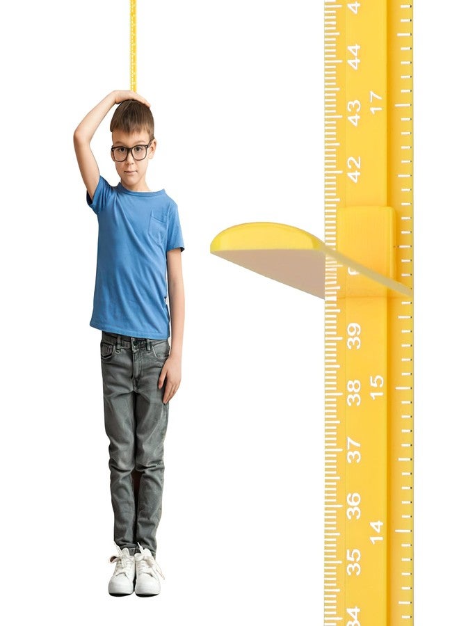 Egoldto Height Measurement for Wall, Children Adult Height Measurement Rod, 3D Removable Growth Height Stick, Wall Mounted Splicing Height Ruler for Kids Baby Nursery 79 inch (Yellow) - Image 1
