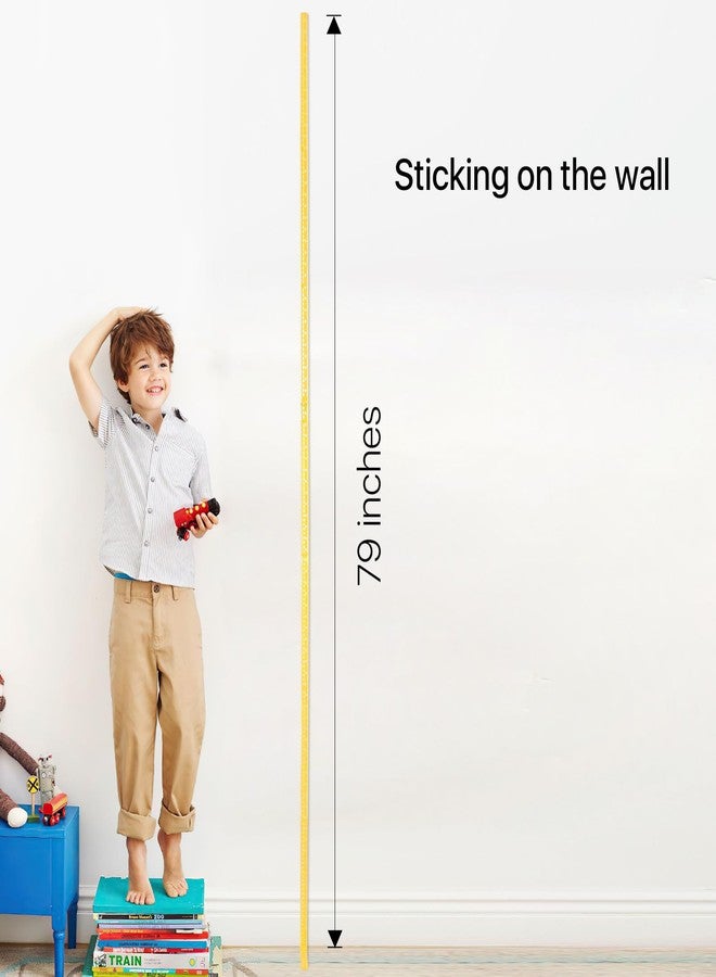 Egoldto Height Measurement for Wall, Children Adult Height Measurement Rod, 3D Removable Growth Height Stick, Wall Mounted Splicing Height Ruler for Kids Baby Nursery 79 inch (Yellow) - Image 4