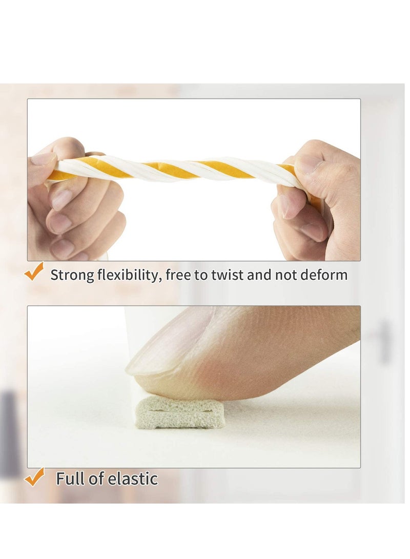 PAMEER Door Stoppers Security Wedge and Door Jammer Rubber Stopper with Weather Stripping 5 Meter Self Adhesive Foam Window and Door Seal Strip Soundproof Windproof Dust-Proof Weather Strip - Image 3