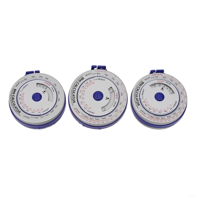 Retractable Tape Measure 150cm BMI Health Tracking Personal Goals 3PCS Blue - Image 4