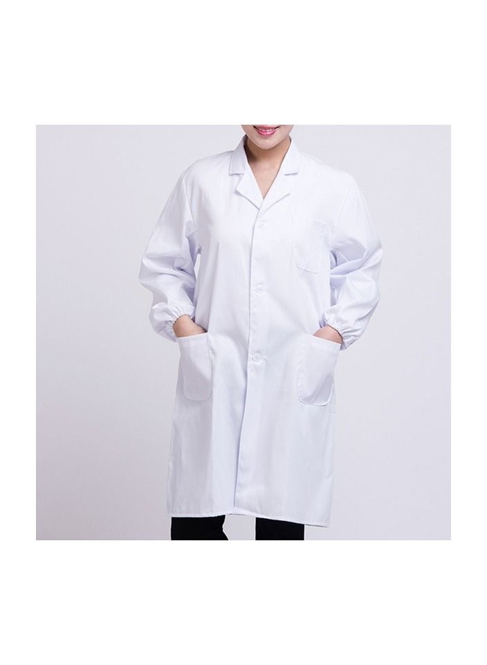 1-Piece Men/Women Adults Long Sleeve Work Clothing,Hospital Uniform Doctor White Coat,Medical Nurse Lab Coat,Size L - Image 1