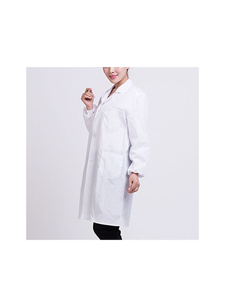 1-Piece Men/Women Adults Long Sleeve Work Clothing,Hospital Uniform Doctor White Coat,Medical Nurse Lab Coat,Size L - Image 3