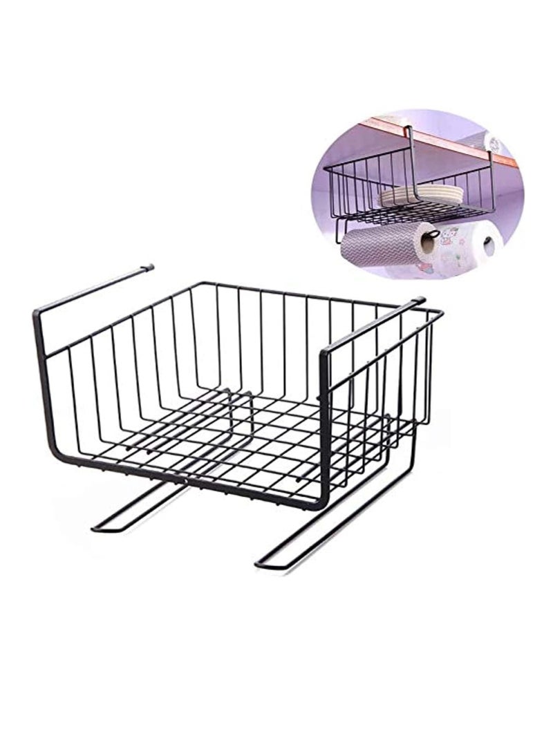 ALCOACH Simple Houseware Under Shelf Basket Rack Black  - Image 1