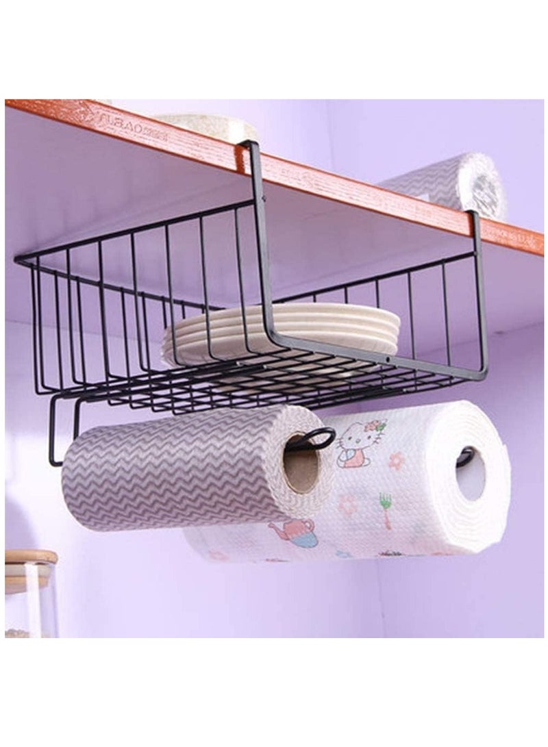 ALCOACH Simple Houseware Under Shelf Basket Rack Black  - Image 3