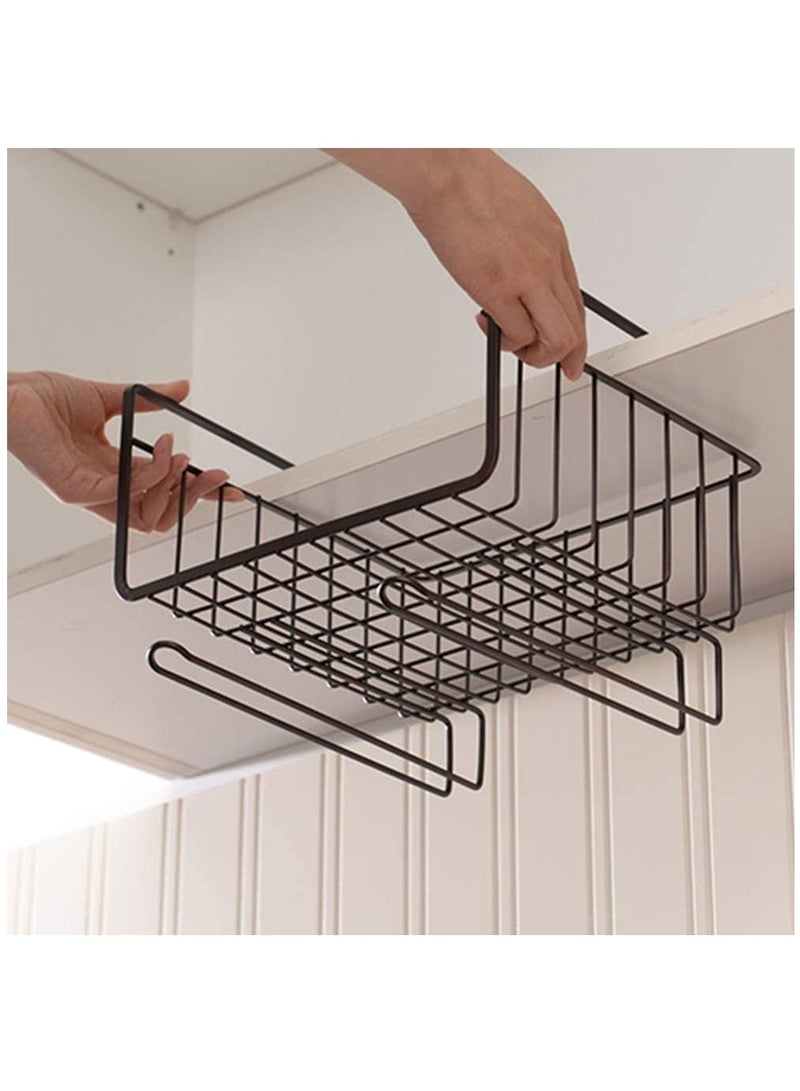 ALCOACH Simple Houseware Under Shelf Basket Rack Black  - Image 5