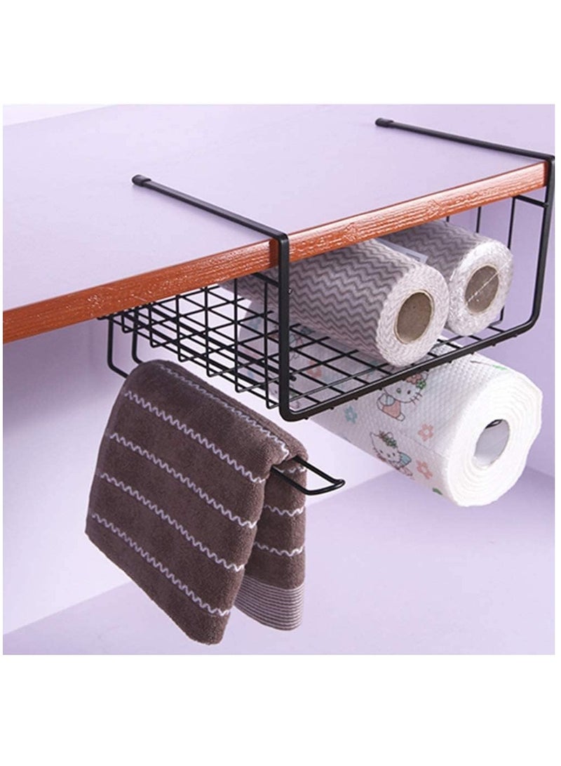 ALCOACH Simple Houseware Under Shelf Basket Rack Black  - Image 2