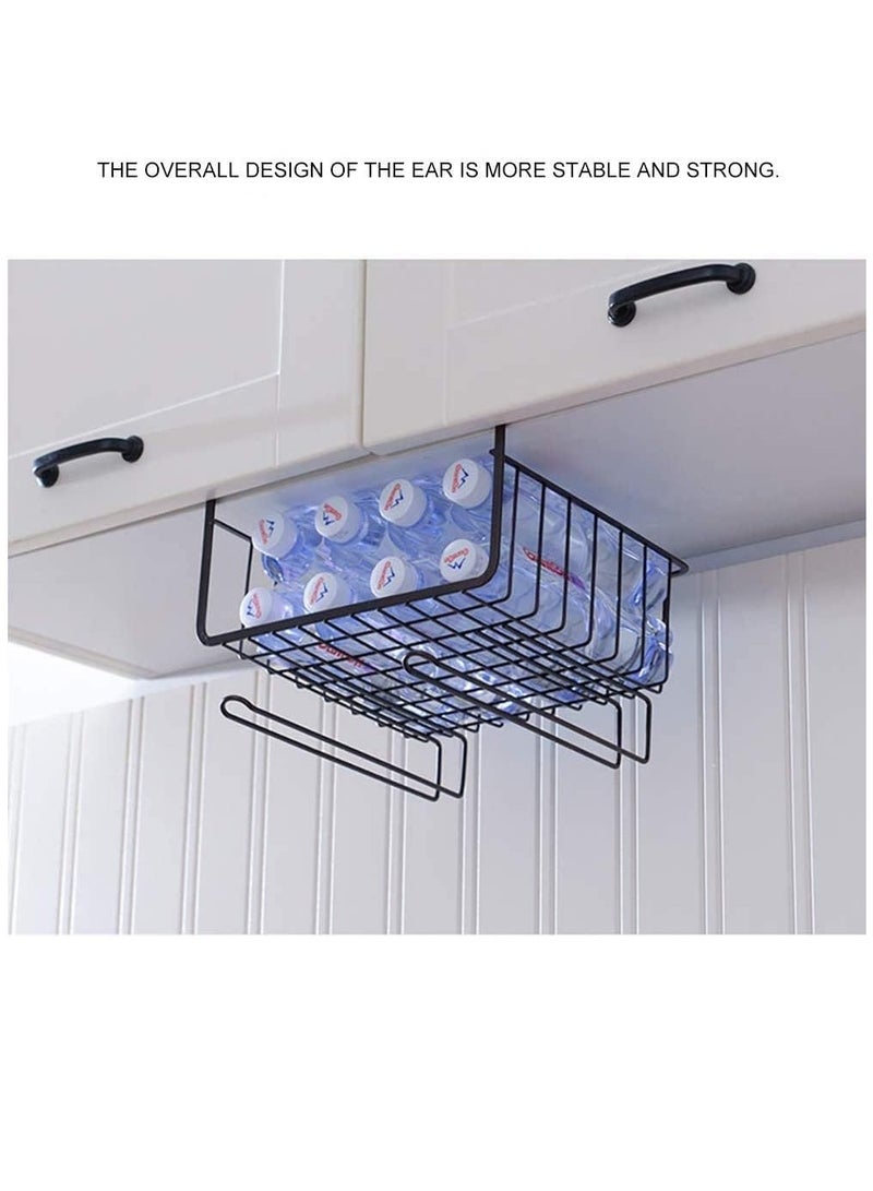 ALCOACH Simple Houseware Under Shelf Basket Rack Black  - Image 4