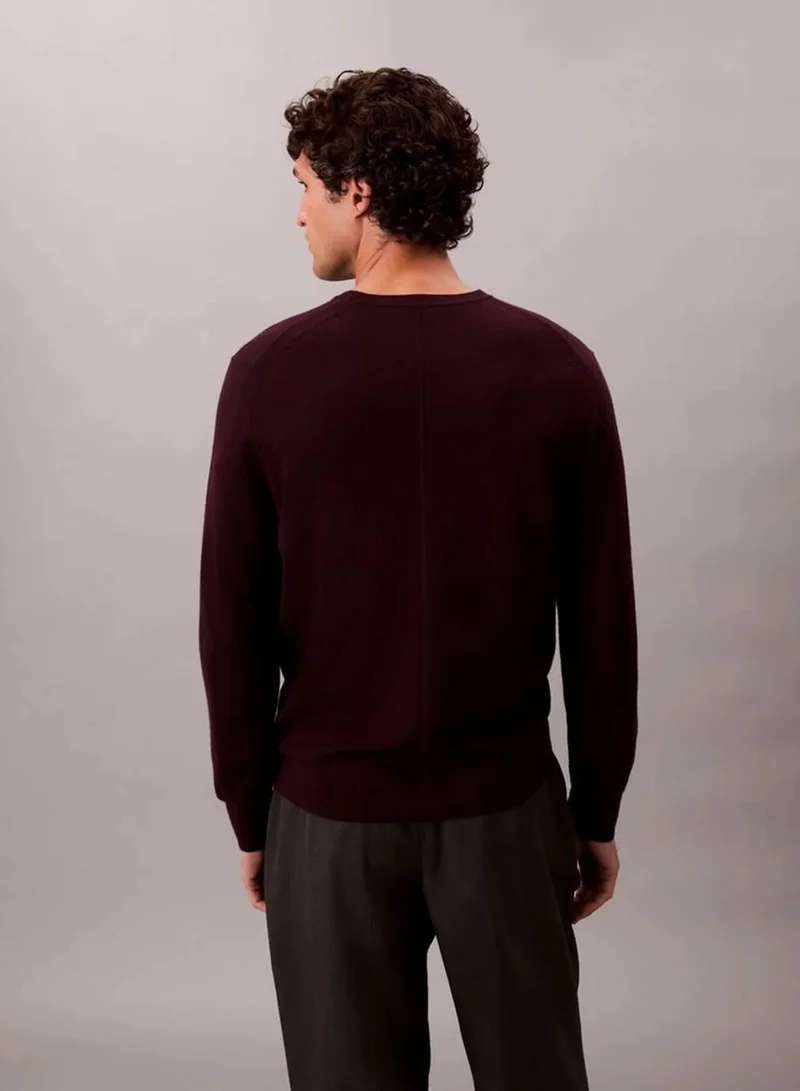 Calvin Klein Moroccan Brown Merino Wool Classic Sweater for Men | Best Price UAE