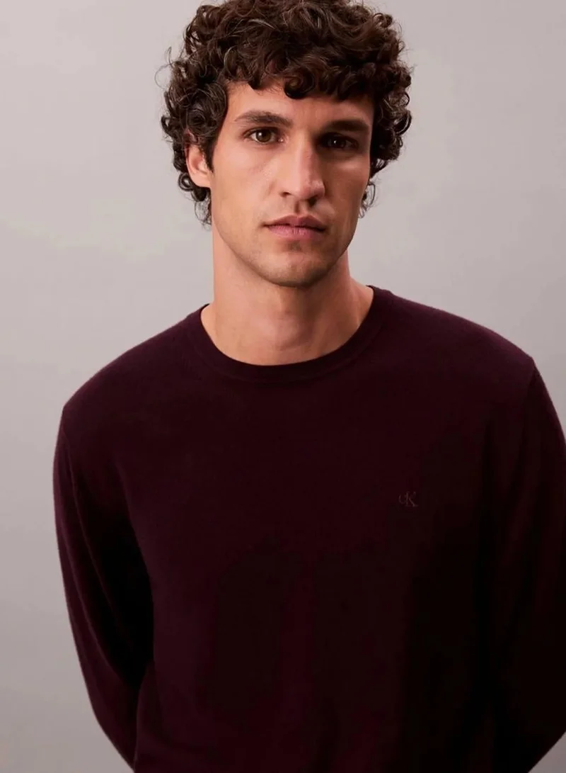 Calvin Klein Moroccan Brown Merino Wool Classic Sweater for Men | Best Price UAE