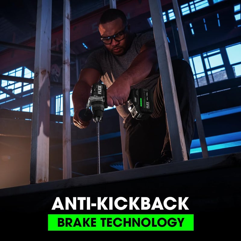 FLEX 24V Brushless Cordless 1/2-Inch 1,400 In-Lbs Torque 2-Speed Hammer Drill Turbo Mode Tool Only, Battery and Charger Not Included - FX1271T-Z - Image 4