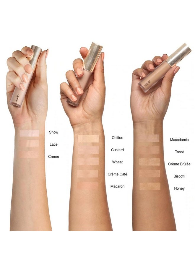 Jouer - Essential High Coverage Liquid Concealer Brightening Concealer Color Corrector For Under Eye Dark Circles, Spot Coverage, And Eye Primer Soft Matte Finish, Wheat - Image 1