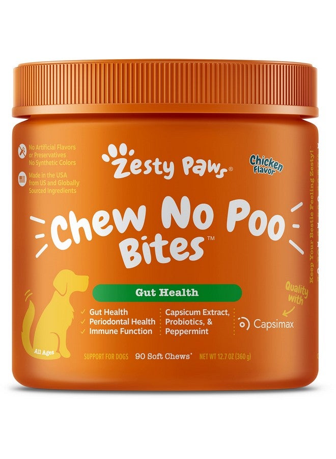 Zesty Paws Chew No Poo Bites For Dogs  Stool Eating Deterrent Soft Chews For Dogs  Gut, Periodontal & Immune System Support  Premium De111 Bacillus Subtilis Probiotic Chicken  90 Count - Image 1