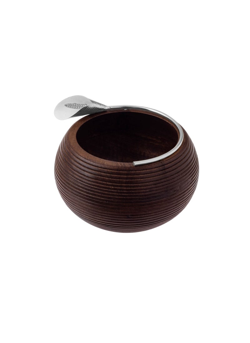 Dania - Beech wood serving bowl with Silver lily decor for multiple uses - Image 1