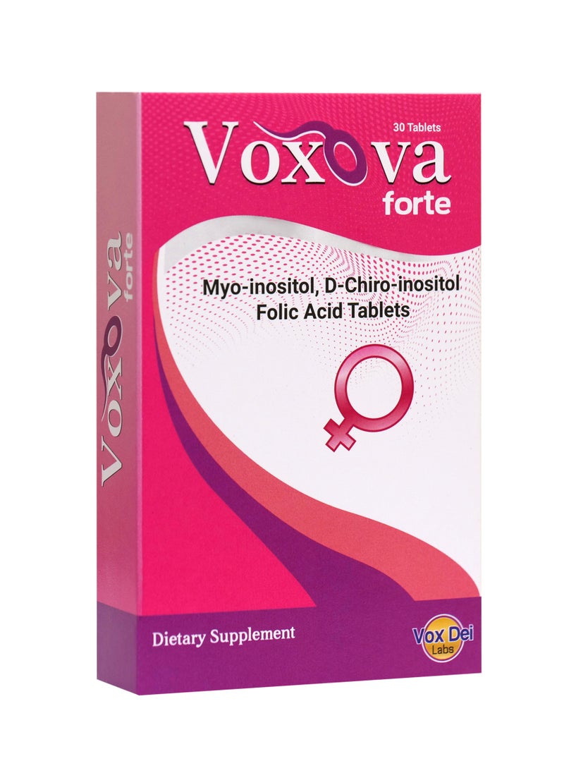 Vox Dei Labs VOXOVA FORTE Tablets – Myo-Inositol, D-Chiro Inositol & Folic Acid for Hormonal and Metabolic Support – 30 Tablets  - Image 1