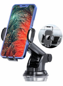KASTWAVE Phone Holder, Car Phone Mount, Car Phone Holder Universal, for Dashboard Windshield Air Vent, for Compatible with All Smartphones  - Image 1