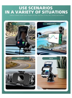KASTWAVE Phone Holder, Car Phone Mount, Car Phone Holder Universal, for Dashboard Windshield Air Vent, for Compatible with All Smartphones  - Image 2