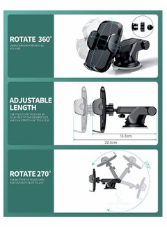 KASTWAVE Phone Holder, Car Phone Mount, Car Phone Holder Universal, for Dashboard Windshield Air Vent, for Compatible with All Smartphones  - Image 5