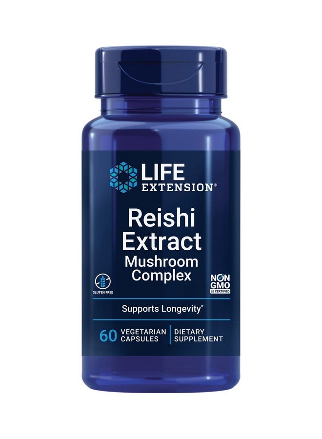 Life Extension Reishi Extract Mushroom Complex - Mushrooms Herbal Supplement for Immune Support - Ganoderma Lucidum Extract - Gluten-Free, Non-GMO, Vegetarian - 60 Capsules - Image 1