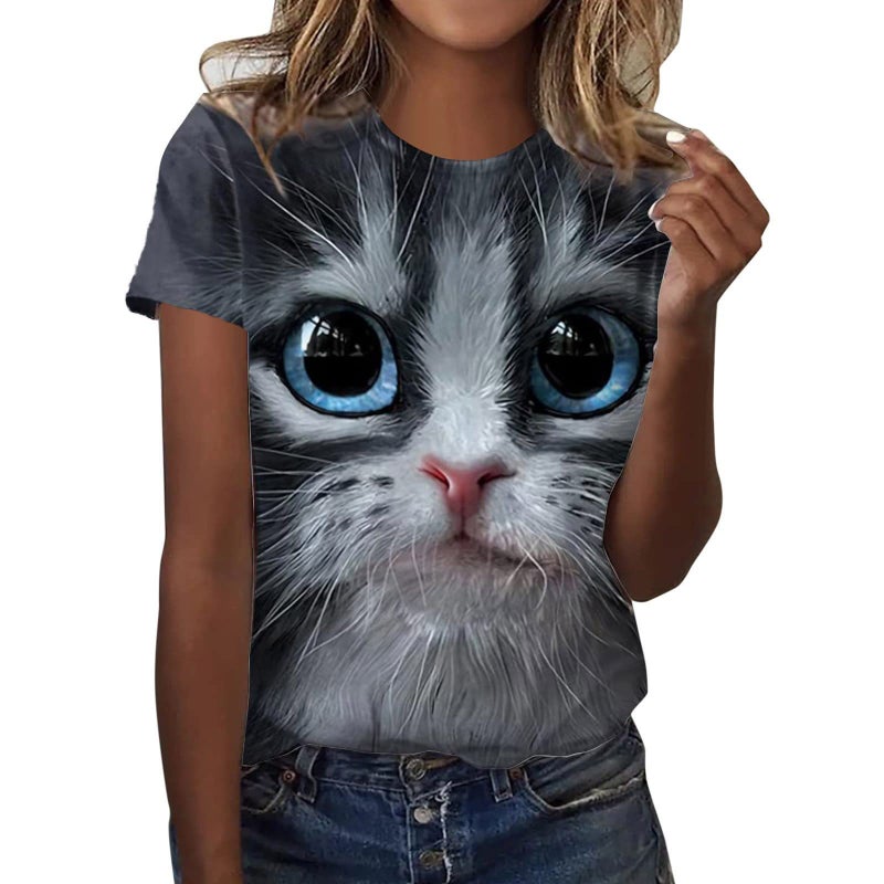 New Summer Women'S 3D Printed Casual All-Match Round Neck T-Shirt Short Sleeve Top Women'S T-Shirt - Image 3