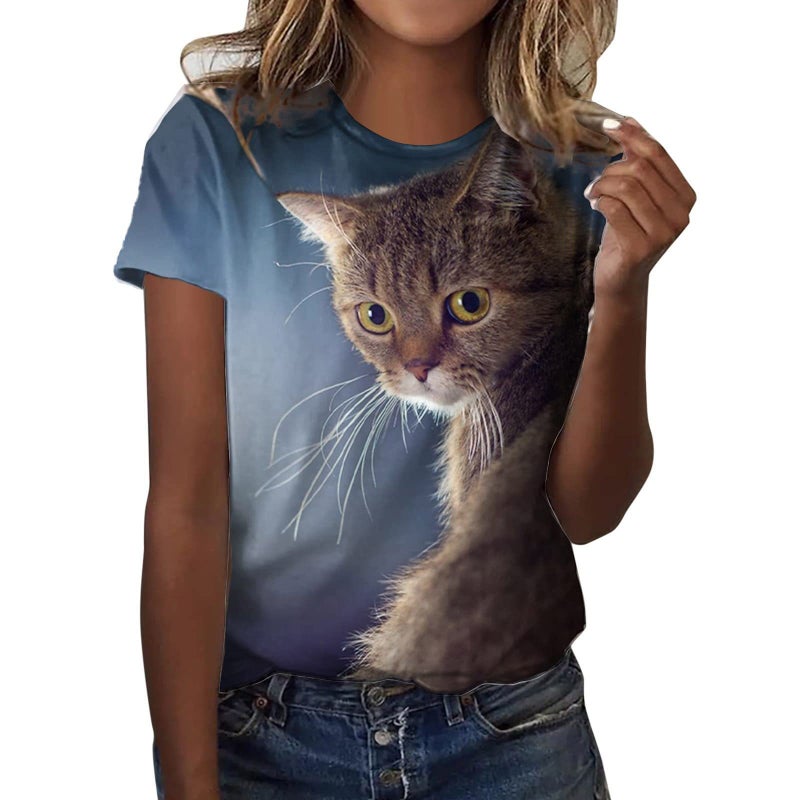 New Summer Women'S 3D Printed Casual All-Match Round Neck T-Shirt Short Sleeve Top Women'S T-Shirt - Image 2