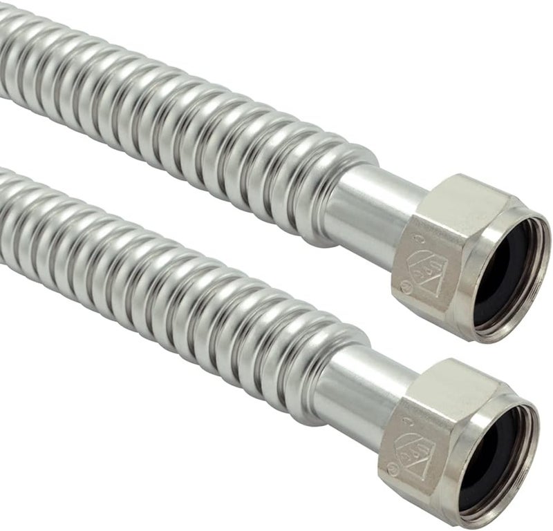 TT FLEX Stainless Steel Corrugated Water Heater Connector Flexible for Water Heater Water Softener,1" FIP x 1" FIP, 0.7" ID x 18" Length (2 Pack) - Image 1