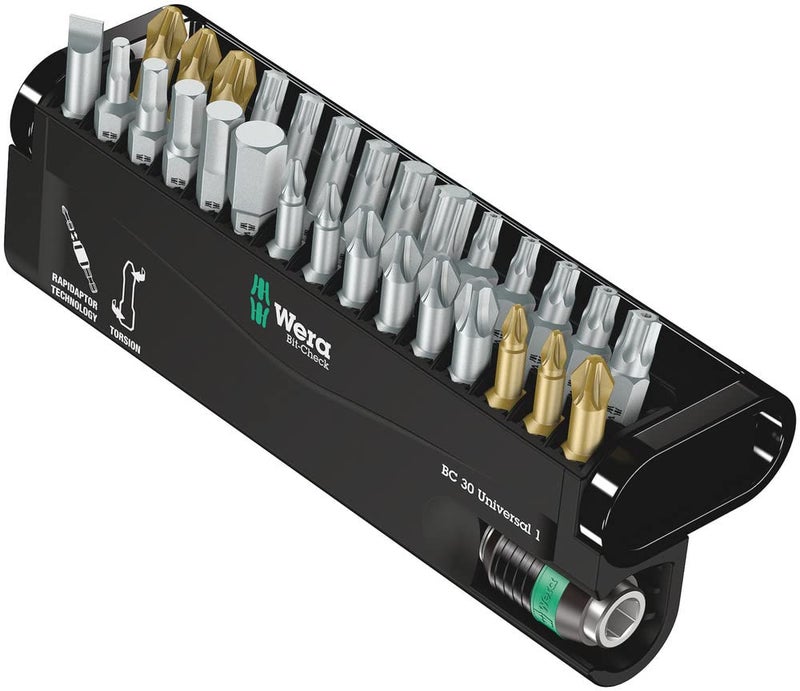 Wera - 5056440001 BC Universal Rapidaptor Bit-Check, 30-Piece Set - Image 1