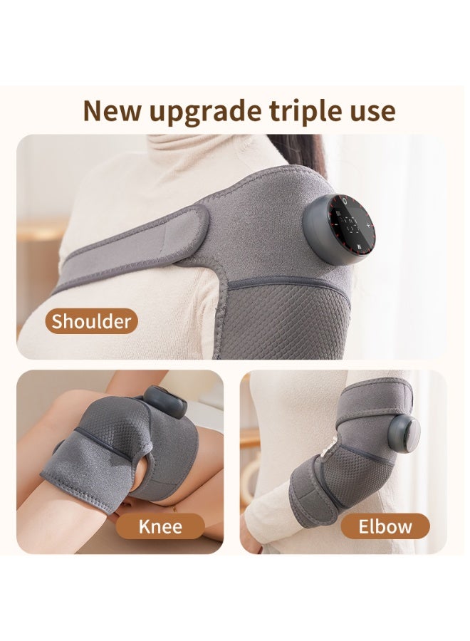 كيوبكسيل جهاز تدليك الركبة مع خاصية التسخين والاهتزاز لتخفيف الألم، دعامة ركبة كهربائية مُدفأة بخمسة مستويات حرارة وخمسة أوضاع تدليك، للركبة/المفصل/الكوع/الكتف (رمادي) - Image 5