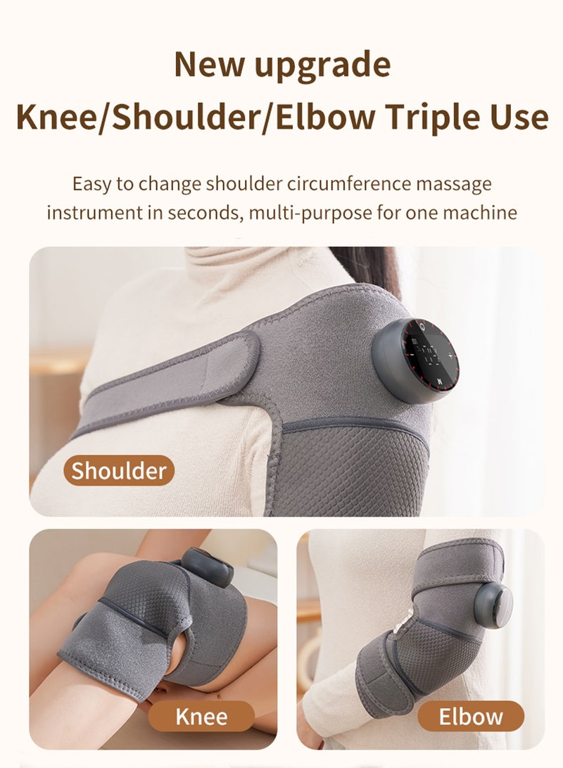 CUBEXELL Knee Massager With Heat Vibration For Pain Relief, Electric Heated Knee Brace With 5 Heat Levels And 5 Massage Mode,For Knee/Joint/Elbow/Shoulder(Grey) - Image 5