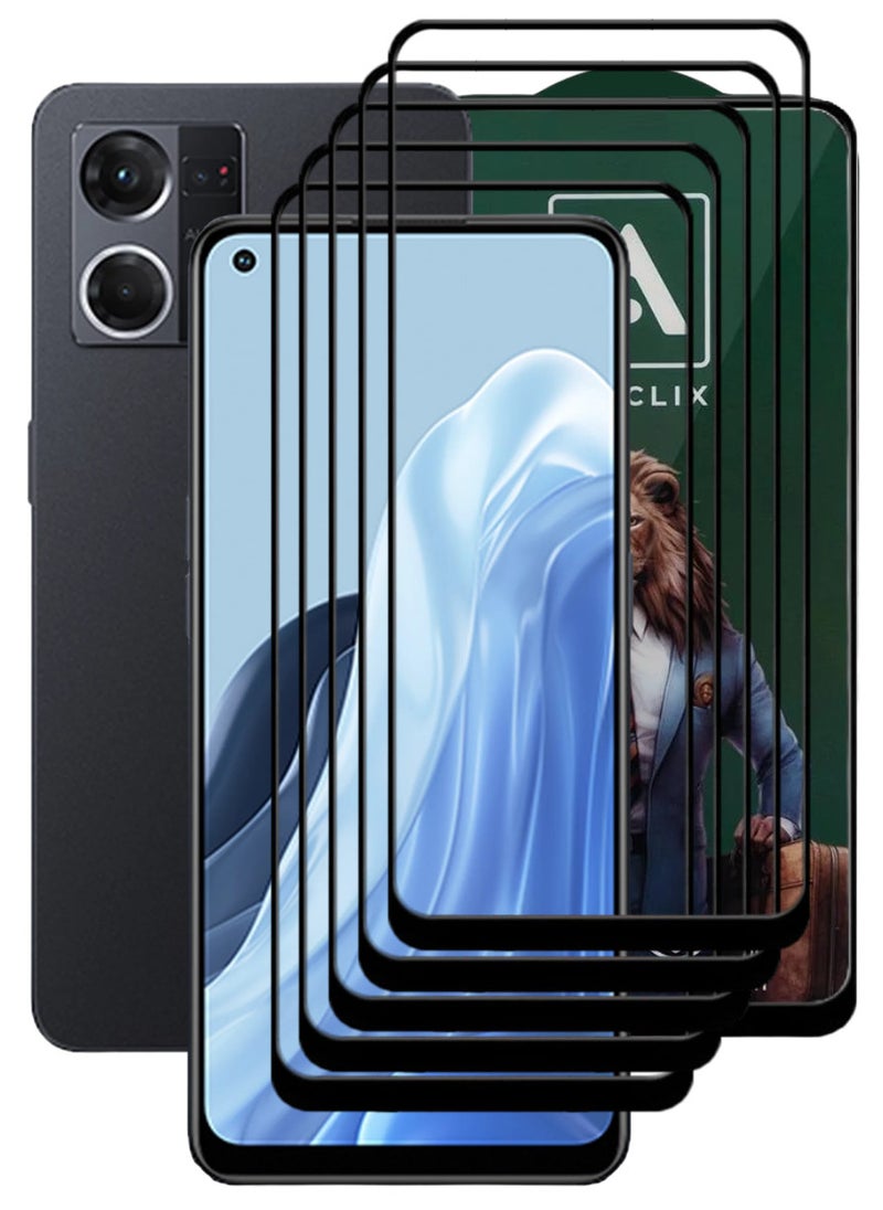 ACLIX 5 Pieces Antistatic ESD Dustproof Premium Quality High Definition Tempered Glass Screen Protector Designed For Oppo Reno7 - Image 1