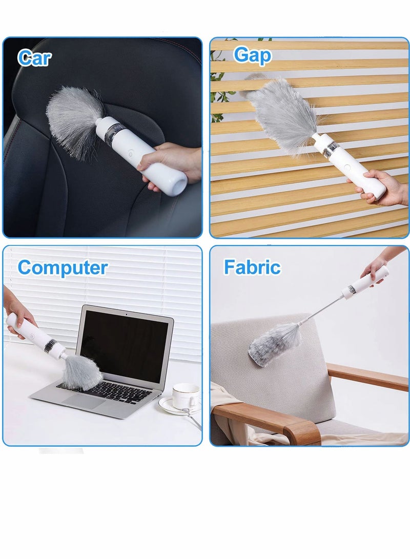 SYOSI Electric Duster Cleaning Brush Rechargeable 360° Spin Dusters Wireless Microfiber Dusting Multifunction Window Blinds Furniture Tool Household Helper - Image 3