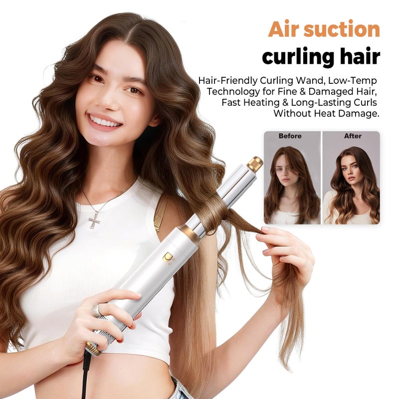 OKWRAP 5 in 1 Hair Dryer Brush Set,Professional Negative Ionic Hot Air Styler, Air Curling Wrap Styler,Detachable Blow Dryer Brush With Auto Wrap Curlers,Hair Styling Tools For Straight/Curl/Drying/Smoothing - Image 3