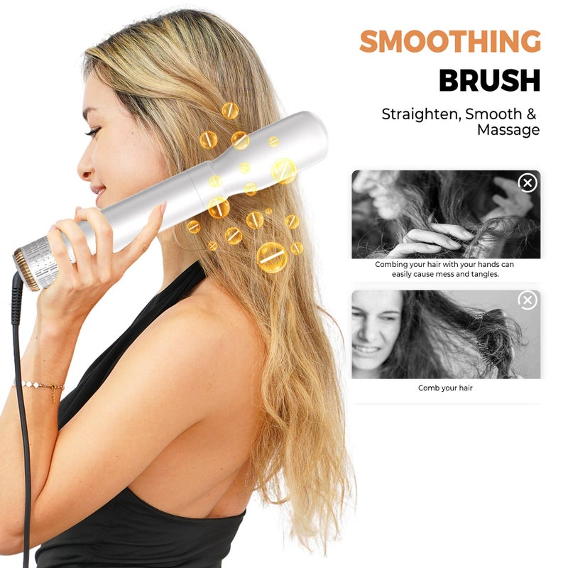 OKWRAP 5 in 1 Hair Dryer Brush Set,Professional Negative Ionic Hot Air Styler, Air Curling Wrap Styler,Detachable Blow Dryer Brush With Auto Wrap Curlers,Hair Styling Tools For Straight/Curl/Drying/Smoothing - Image 4