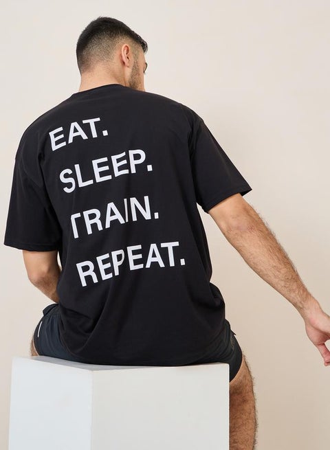 Oversized Back Slogan T-Shirt
