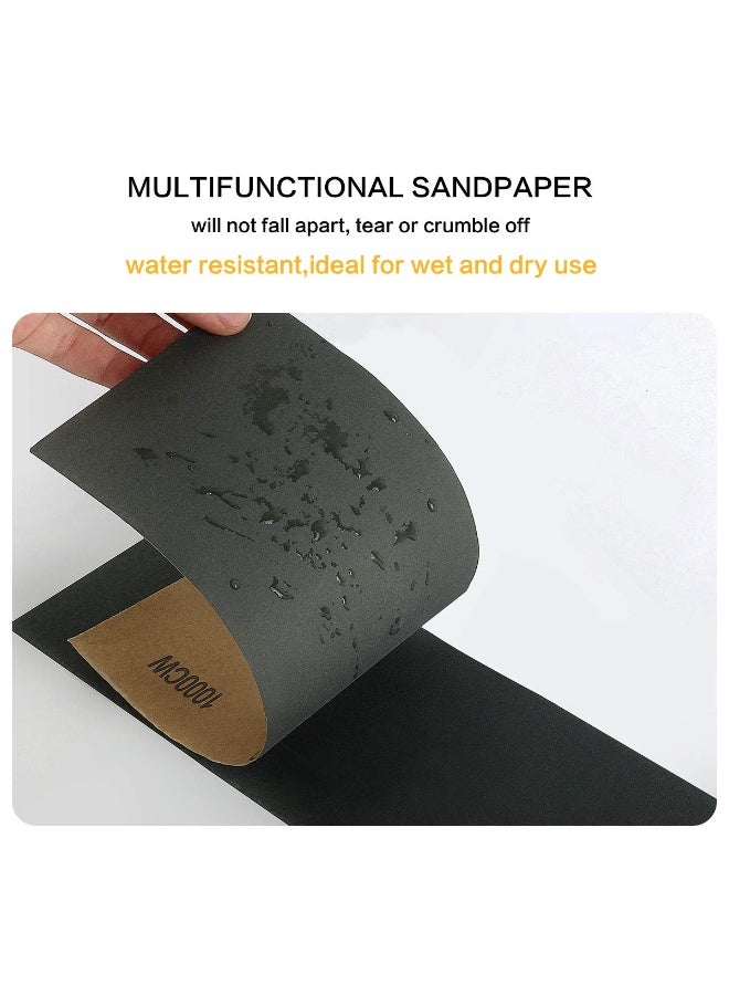 VERONES Sandpaper, 90 Pcs 400 to 3000 Grit Wet Dry Sandpaper with Red Handle Assortment 9x3.6 Inch for Automotive Sanding - Wood Furniture Finishing - Wood Turing Finishing and More - Image 4