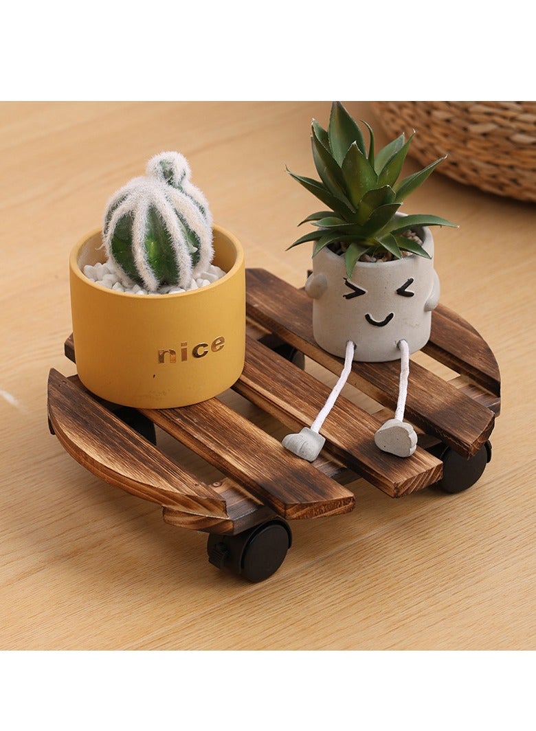 Generic Plant Stand Outdoor Plant Caddy with Wheels 12in Rolling Plant Stand with Wheels Planter Caddy Flower Cart Plant Dolly for Heavy Duty Large Plants Plant Rollers (2 PCS of 1 PACK )  - Image 1